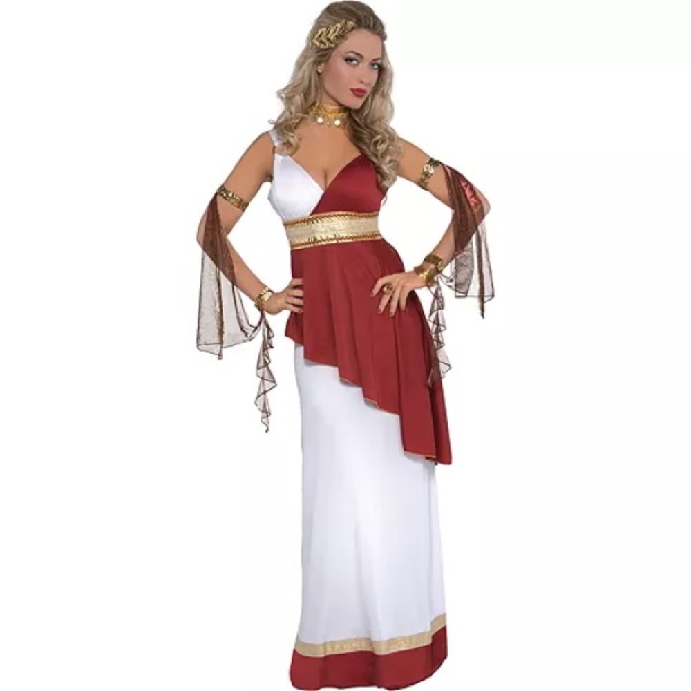 NWT IMPERIAL EMPRESS Red White Roman Greek Costume